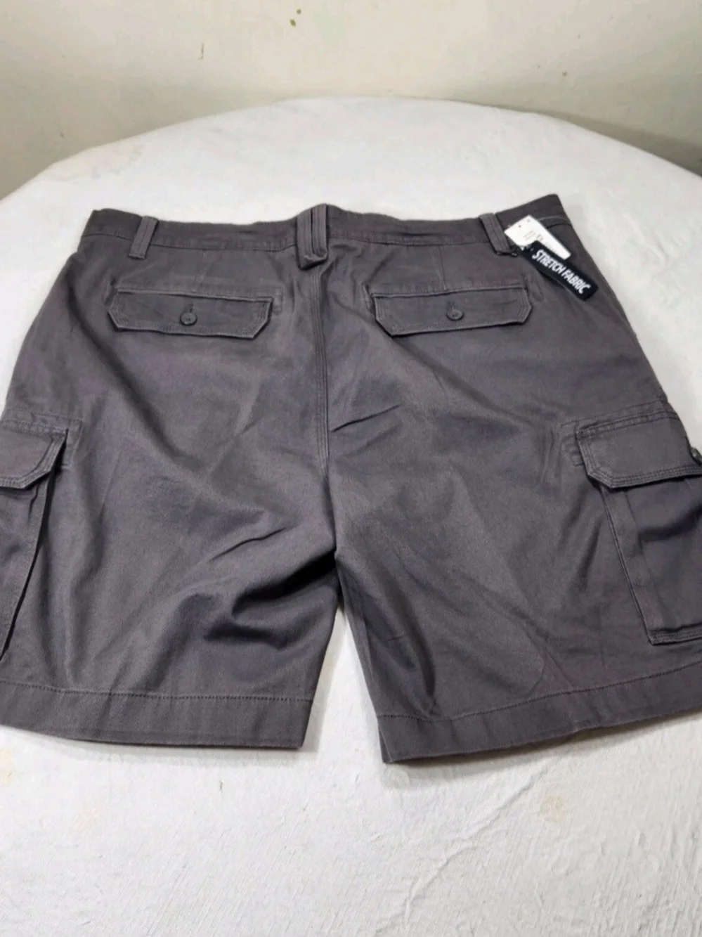 Roundtree & Yorke Mens Size 42 Gray Casual Classic Fit Cotton Cargo Shorts 05
